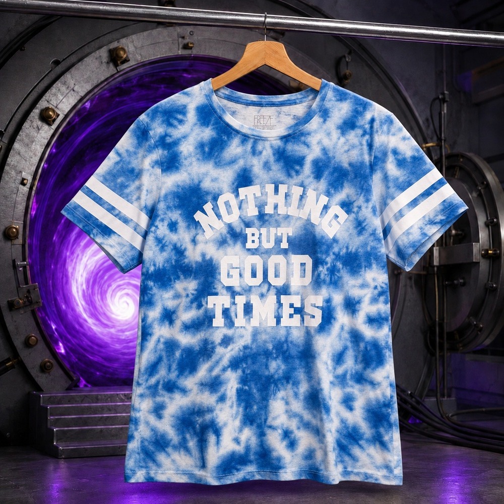 Freeze Nothing But Good‎ Times Blue Tie Dye Graphic Tee XL Sporty Streetwear
